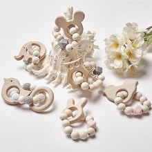 Load image into Gallery viewer, Modern Baby Silicone Wooden  Nursing Bracelets Wood Teether Silicone Beads Teething Wood Rattles Toys for Baby
