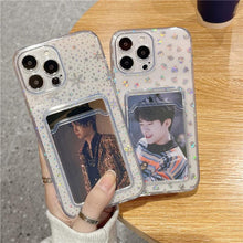 Load image into Gallery viewer, Unique Gradient Women Love Wallet Card Holder Clear Soft Case For iPhone 13 11 12 Pro Max Beautiful Colors Transparent Cover Drop Protection Transparent Phone Cover
