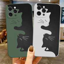 Load image into Gallery viewer, Cute Animals Cat Cartoon Phone Case For iPhone 11 12 13 Pro Max X XR XS Max 7 8 Plus SE 2020 Clear Soft Transparent Silicone Pattern Ultra Thin Shockproof Back Cover
