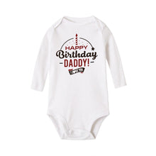 Load image into Gallery viewer, Happy Birthday Daddy Newborn Kids Baby Boys Girls Infant Long Sleeve Jumpsuit ROmper In Modern Designs With Party  Print
