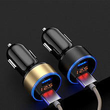 Load image into Gallery viewer, Portable Mini Fast Charger Dual USB Car Durable Phone Charger 5V 3.1A With LED Display Universal Lightweight Phone Charger
