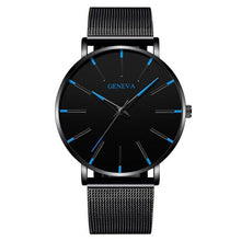 Load image into Gallery viewer, Minimalist Men's Fashion Ultra Thin Watch Simple Men Business Stainless Steel Mesh Belt Quartz Watch Relogio Masculino
