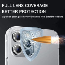 Load image into Gallery viewer, Glitter Diamond Camera Lens Protector For Iphone 13 Pro Max Mini Camera Metal Ring Glass For Iphone 12 11 Pro Max Protective Cap Diamond Glitter Camera Lens Protector On For Iphone
