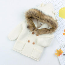 Load image into Gallery viewer, Warm Winter Luxury Newborn Baby Boy Girl Knitted Buttons Hooded Jacket Coat In Modern Design
