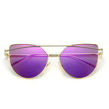 Load image into Gallery viewer, NEW  Stevvex Designer Cat eye Sunglasses For Women and Ladies in Vintage Metal Reflective Glasse Mirror Retro Oculos De Sol Gafas Style With UV 400 Protection
