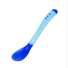Load image into Gallery viewer, 1 Set Children Kids Tableware Temperature Silicone Soft  Spoon Fork Cutlery Feeding Dish Infant Boys and Girls Unique Baby Feeding Tool
