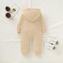 Load image into Gallery viewer, Newborn Clothing Solid Long Sleeve Hooded Button Pockets Romper Winter Warm Jumpsuit for Girls and Boys
