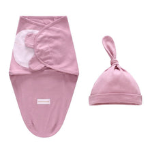 Load image into Gallery viewer, Baby Swaddle Blanket With Cap For Newborn Wrap Cotton Swaddling Bag Baby Envelope Sleep sack  Blanket .
