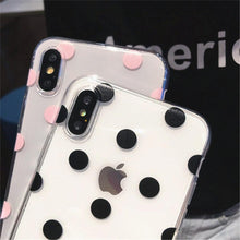 Load image into Gallery viewer, Transparent  Phone Case For iPhone 13 12 11 14 Pro Little Dots Love Heart Clear Back Cover Vintage Women Girls Soft Anti-Scratch Protective Cases for iPhone
