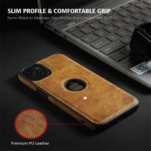 Load image into Gallery viewer, Ultra Thin Slim Leather Phone Case For iPhone 13 Pro Max 12 Pro Max 14 Shockproof Bumper Soft Business Back Cover Back Cover Case Shockproof Camera and Screen Protection PU Leather Case for iPhone
