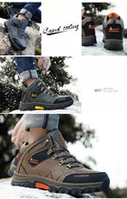 Load image into Gallery viewer, Brand Men Winter Snow Boots Waterproof Leather Sneakers Super  Warm Men's Boots Outdoor Male Hiking Boots Work Shoes Size 39-47
