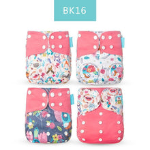 Load image into Gallery viewer, 4PCS/SET Washable Eco-friendly Diaper Ecological Adjustable Nappy Reusable Cloth Diapers Set For Baby and Kids
