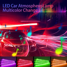 Load image into Gallery viewer, Interior Car Lights LED Car Strip Lights with Two-Line Waterproof Design RGB LED Strip Light With USB Wireless Remote Music Control Multiple Modes and Music Sync Under Dash Car Lighting with Car Charger, DC 12V
