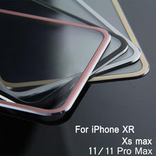 Load image into Gallery viewer, 10D Curved Edge Aluminum Alloy Tempered Glass for iPhone X XS MAX 11 12 Pro Max mini 6 6S 7 8 Plus Full Cover Screen Protector  Titanium Alloy Metal Edge Full Coverage Front Tempered Glass Screen Protector for iPhone
