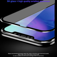 Load image into Gallery viewer, 10D Curved Edge Aluminum Alloy Tempered Glass for iPhone X XS MAX 11 12 Pro Max mini 6 6S 7 8 Plus Full Cover Screen Protector  Titanium Alloy Metal Edge Full Coverage Front Tempered Glass Screen Protector for iPhone
