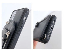 Load image into Gallery viewer, Luxury Leather Wallet Strap Crossbody Case for iPhone 7 8 Plus XR XS 11 12 13 14 PRO MAX Shoulder Lanyard Card Holder Cover Elegant Women Quality Card Holder Wallet Iphone Case
