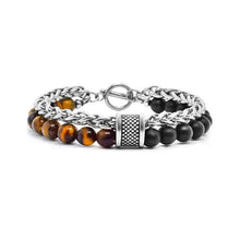 Load image into Gallery viewer, Tiger Eye Lava Stone Bracelet
