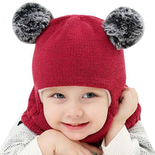 Load image into Gallery viewer, Modern Luxury Children Hats Pom Pom Ball Hat Kids Warm Wool Hooded Hat Baby Scarves Toddler Caps For Kids
