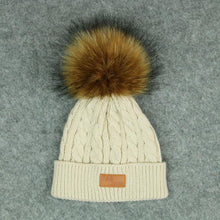 Load image into Gallery viewer, New Fashion Children Winter Hats Baby Kids Girl Solid Knitted Beanies Caps Hair thick ball And Modern Gloves
