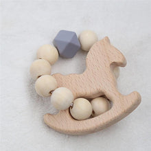 Load image into Gallery viewer, Modern Baby Silicone Wooden  Nursing Bracelets Wood Teether Silicone Beads Teething Wood Rattles Toys for Baby
