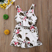 Load image into Gallery viewer, Modern Luxury Girl Clothes Kids Baby Girls Floral Jumpsuit Sleeveless Romper Clothes Outfits Set Dress For Girls In Floral Modern Summer Design
