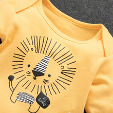 Load image into Gallery viewer, Autumn and Winter Cotton Lion Casual Baby Bodysuit Pants Hat Suit Pajamas Set OFr Boys And Girls Kids
