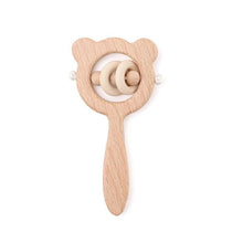 Load image into Gallery viewer, Wooden Teether Hedgehog Crochet Beads Wood Crafts Ring Engraved Bead Baby Teether Wooden Toys For Kids Rattle
