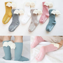 Load image into Gallery viewer, Luxury Modern Socks Baby Girls Knee High Socks With Angel wing  Summer Autumn Cotton Socks Solid Candy Color Toddler For Kids
