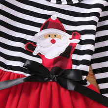 Load image into Gallery viewer, Newborn Baby Girls Long Sleeve Christmas Santa Striped  Skirt Dress Outfits Unique Design
