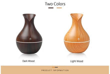 Load image into Gallery viewer, Essential Oil Diffuser 130ml Wood Grain Vase-Shaped  Aromatherapy Cool Mist Humidifier With 7 Colors LED Lights &amp; Waterless Auto Shut-Off For Home Office
