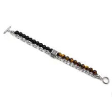 Load image into Gallery viewer, Tiger Eye Lava Stone Bracelet
