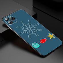 Load image into Gallery viewer, Anchor Boat Ship Wheel Phone Case For iPhone 13 12 Mini 11 Pro XS Max XR X 8 7 6S 6 Plus 5S 5 SE 2020 Black Cover Custom Anchor Hard Back Cover Case
