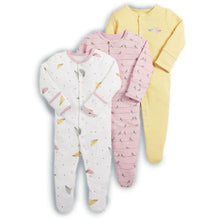 Load image into Gallery viewer, 3Pcs Baby unisex Rompers  Long Sleeve Sleep suit Cartoon Jumpsuit Baby Pajamas Stes For Kids Between 0-12Months
