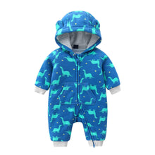 Load image into Gallery viewer, Baby Rompers Long Sleeve Zip Hooded Jumpsuits Playsuits for Toddler Boy/Girl For Autumn and Winter Season

