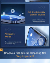 Load image into Gallery viewer, 5Pcs 20000D Black Transparent Screen Protector for iPhone 14 13 12 mini 11 Pro X XS Max XR SE 9H 2.5D Clear Tempered Glass Film Edge to Edge Case Friendly Screen Protection Film For iPhone
