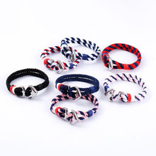 Load image into Gallery viewer, Stainless Steel Anchor Bracelets Luxury For Men Nautical Survival Rope Chain Paracord Bracelet Male Wrap Metal Sport Hooks
