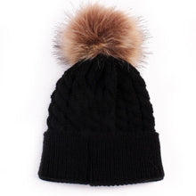 Load image into Gallery viewer, Infant Baby Boy Girl &amp; Mom Winter Knit Warm Soft Beanie Hat Hairball Cap for Adult Children Family Matching Caps Hats
