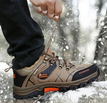 Load image into Gallery viewer, Brand Men Winter Snow Boots Waterproof Leather Sneakers Super  Warm Men's Boots Outdoor Male Hiking Boots Work Shoes Size 39-47
