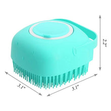 Load image into Gallery viewer, Pet Dog Cat Bath Brush 2-in-1 Pet  Massage Comb Soft Silicone Pet Shower Hair Grooming Comb Dog Cleaning Tool Pet Supplies Pet Brush Bath Massage Brush Shampoo Dispenser for Pet
