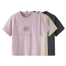 Load image into Gallery viewer, Cute Girl Printed Short Sleeve T-Shirt with Lace Collar - # GIAA23510018
