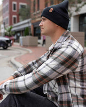 Load image into Gallery viewer, HAAKWEAR Beanie Made in USA - Classic Charcoal Black Knit Cuffed Hat
