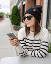 Load image into Gallery viewer, HAAKWEAR Beanie Made in USA - Classic Charcoal Black Knit Cuffed Hat
