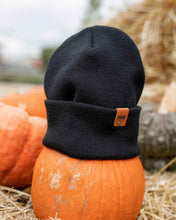 Load image into Gallery viewer, HAAKWEAR Beanie Made in USA - Classic Charcoal Black Knit Cuffed Hat
