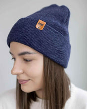 Load image into Gallery viewer, HAAKWEAR Denim Blue Knit Beanie - Cuffed Classic Hat, Made in USA
