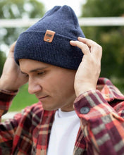 Load image into Gallery viewer, HAAKWEAR Denim Blue Knit Beanie - Cuffed Classic Hat, Made in USA
