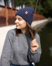 Load image into Gallery viewer, HAAKWEAR Denim Blue Knit Beanie - Cuffed Classic Hat, Made in USA
