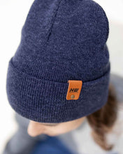 Load image into Gallery viewer, HAAKWEAR Denim Blue Knit Beanie - Cuffed Classic Hat, Made in USA
