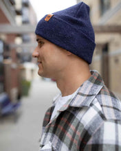 Load image into Gallery viewer, HAAKWEAR Denim Blue Knit Beanie - Cuffed Classic Hat, Made in USA
