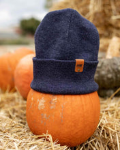 Load image into Gallery viewer, HAAKWEAR Denim Blue Knit Beanie - Cuffed Classic Hat, Made in USA
