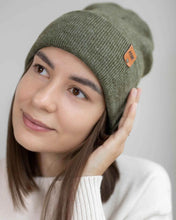 Load image into Gallery viewer, HAAKWEAR Knit Cuffed Classic Beanie / Hat - Forest Green, Made in USA
